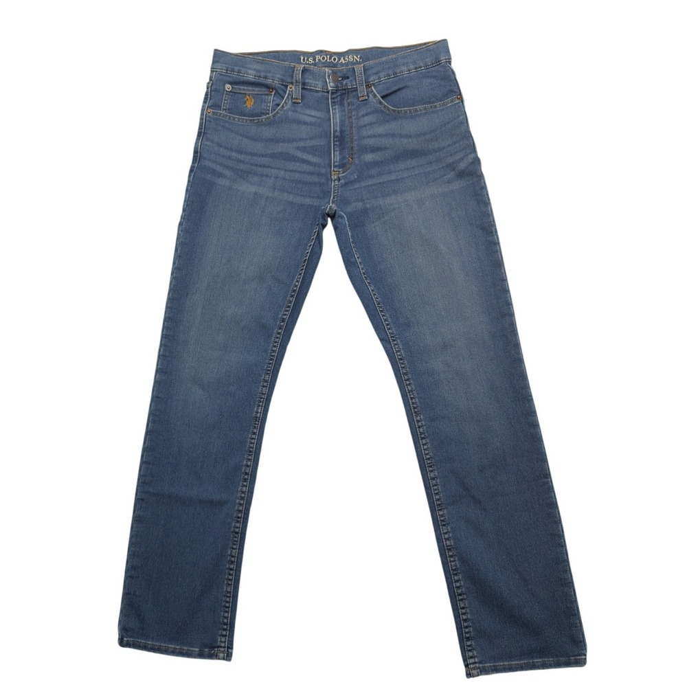 U.S. Polo Assn Jeans Mens 32x30 Blue Straight Leg Medium Wash Stretch 11D433